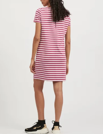 Rochie scurta Vila, roz/alb