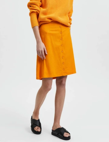 Fusta Selected Femme, portocaliu