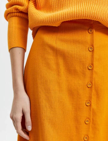 Fusta Selected Femme, portocaliu