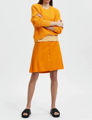 Fusta Selected Femme, portocaliu