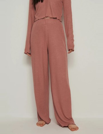 Pantaloni NA-KD, roz pudra
