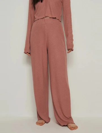 Pantaloni NA-KD, roz pudra