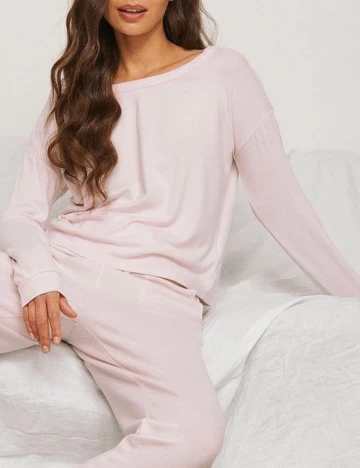 Bluza de pijama NA-KD, roz pal