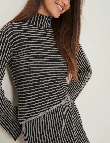Bluza NA-KD, alb-negru