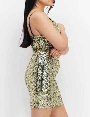 Rochie scurta NA-KD, auriu