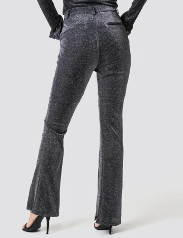 Pantaloni NA-KD, argintiu