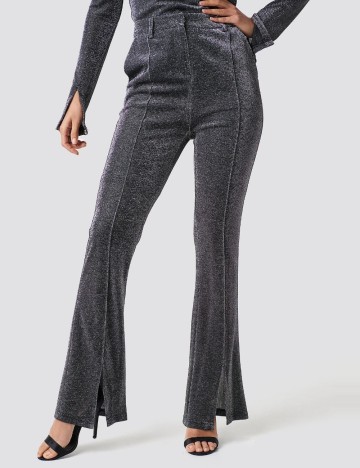 Pantaloni NA-KD, argintiu