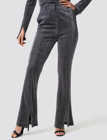 Pantaloni NA-KD, argintiu