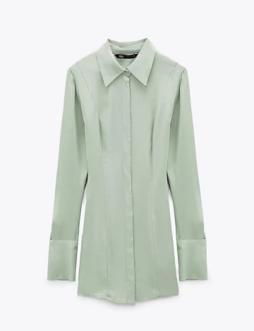 Camasa Zara, verde, L Verde