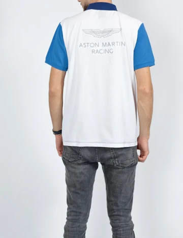 Tricou HACKETT, albastru/alb