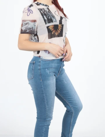 Top Neon&Nylon, ecru Alb