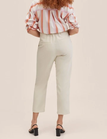 Pantaloni Mango, ecru Alb