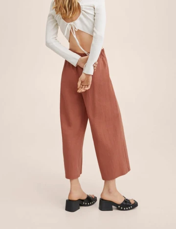 Pantaloni Mango, caramiziu