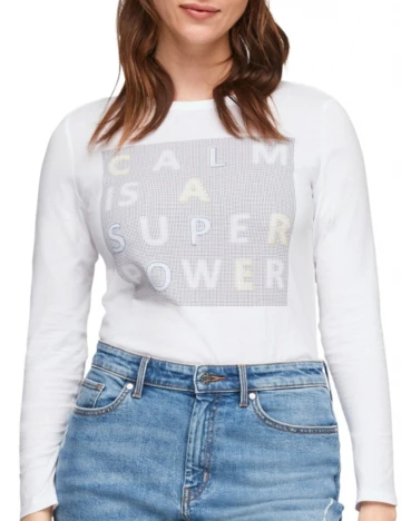 Bluza s.Oliver, alb Alb