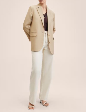 Sacou Oversize Mango, crem