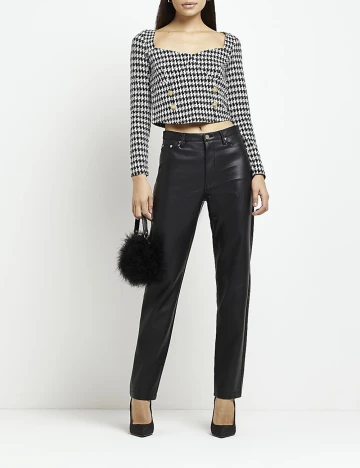 Top River Island, alb/negru Negru