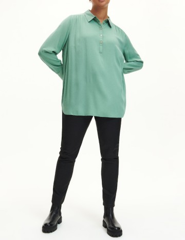 Camasa Reserved Plus Size, turcoaz