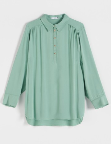 Camasa Reserved Plus Size, turcoaz