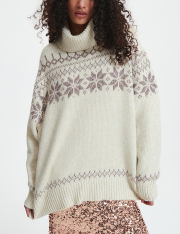 
						Pulover Oversize Reserved, crem