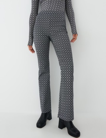 
						Pantaloni Mohito, alb/negru