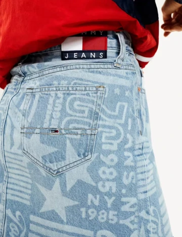 Fusta Tommy Jeans, albastru