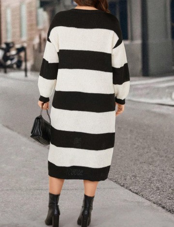 Rochie medie SHEIN CURVE, alb/negru