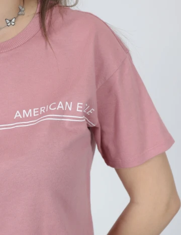 Tricou American Eagle, roz Roz