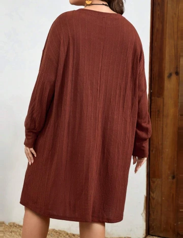 Rochie scurta Emery Rose Curve, caramiziu