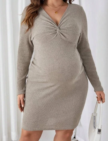 Rochie scurta SHEIN Maternity Plus, bej