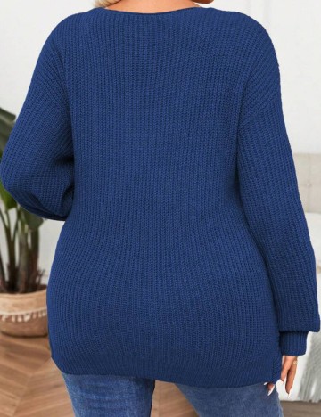 Pulover SHEIN CURVE, bleumarin