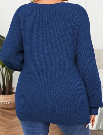 Pulover SHEIN CURVE, bleumarin Albastru