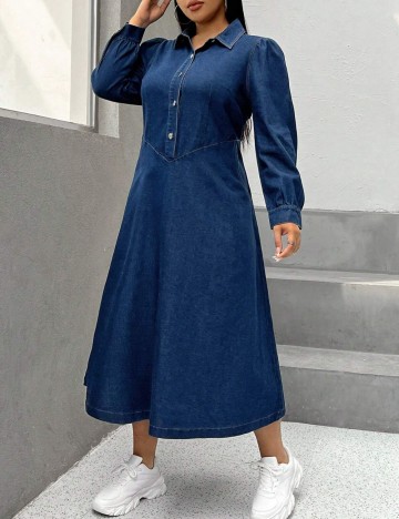 Rochie medie SHEIN CURVE, albastru