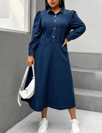 Rochie medie SHEIN CURVE, albastru