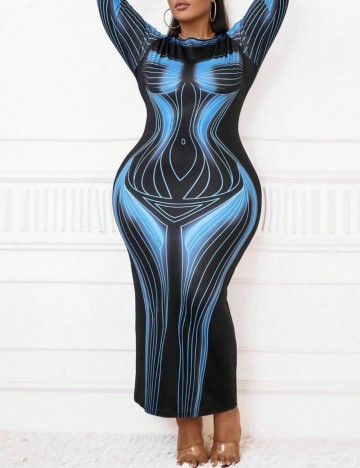 Rochie lunga SHEIN CURVE, negru