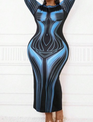 Rochie lunga SHEIN CURVE, negru