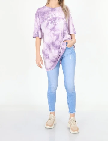 Tricou Oversize American Eagle, mov Mov