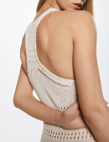 Rochie medie Mango, ecru