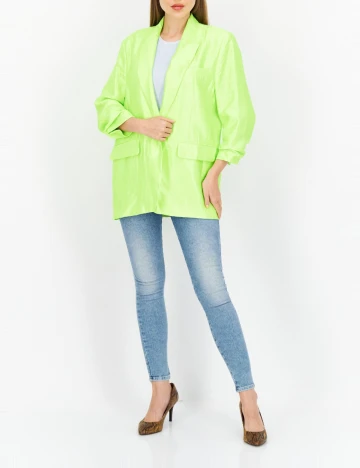 Sacou Oversize River Island, verde neon
