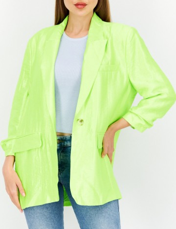 Sacou Oversize River Island, verde neon
