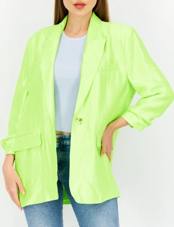 Sacou Oversize River Island, verde neon