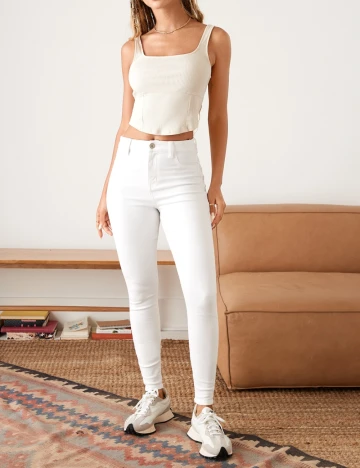 Blugi American Eagle, alb
