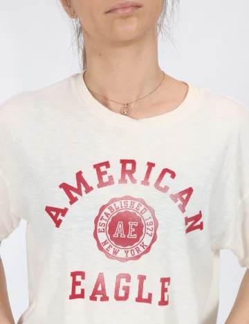 Tricou American Eagle, ecru