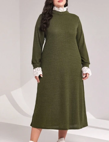 Rochie medie SHEIN CURVE, verde inchis Verde