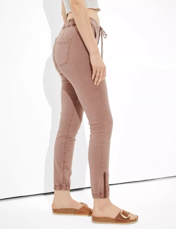 Pantaloni American Eagle, roz pudra