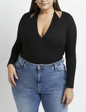 Bluza River Island Plus Size, negru