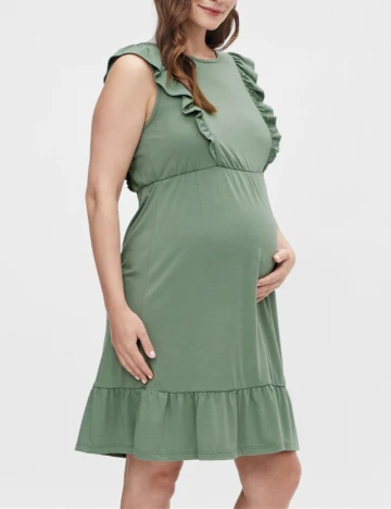 Rochie scurta Mamalicious Plus Size, verde