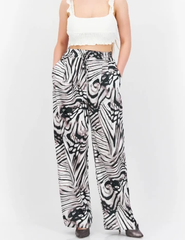 Pantaloni River Island, alb-negru