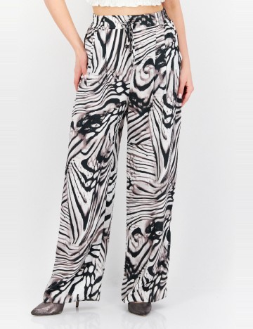 Pantaloni River Island, alb-negru