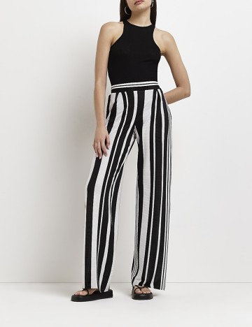 
						Pantaloni River Island, alb-negru