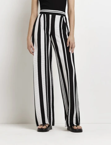 Pantaloni River Island, alb-negru